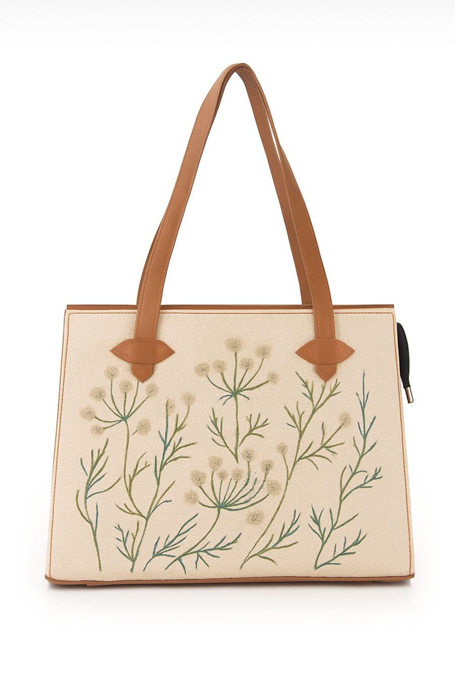 Whispering Leaves Embroidered Canvas Tote Bag for Women