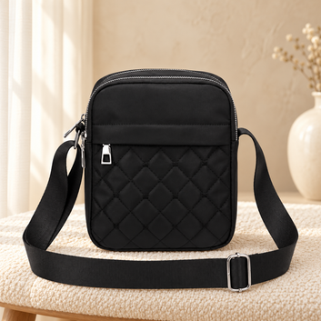 Nylon Shoulder Bag in cozy cream setting