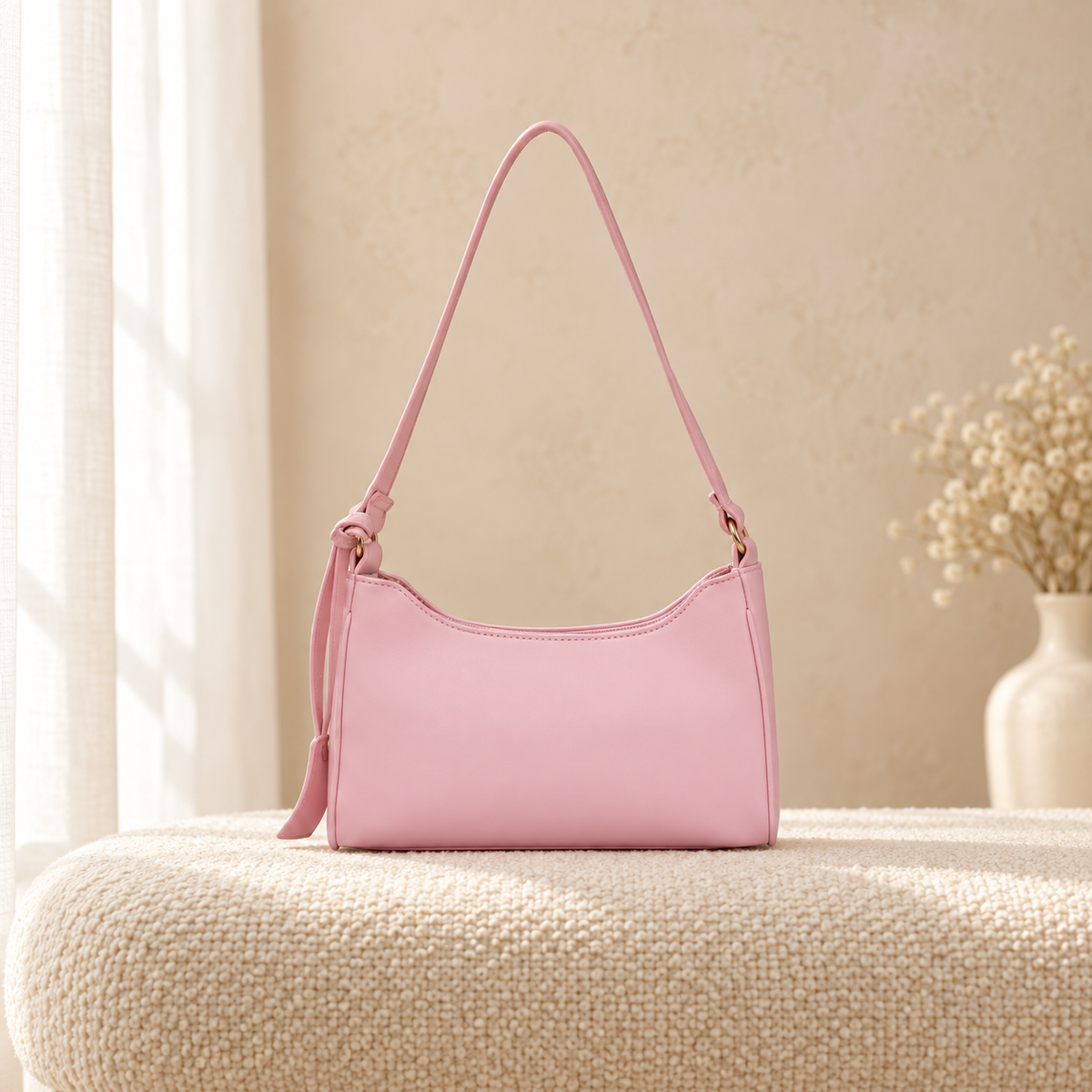 Pink original product in cozy cream setting