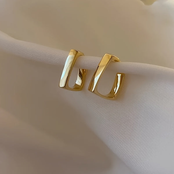Chic Geometric Rectangle Hoop Earrings