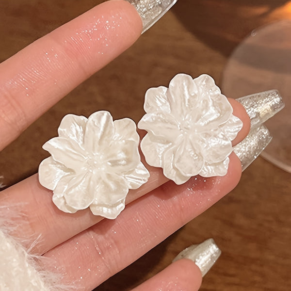 Elegant Acrylic Flower Stud Earrings