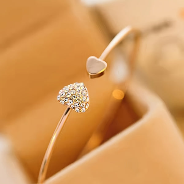 Heart Open Bangle Bracelet