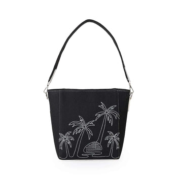 Blackwood Embroidered Canvas Satchel Bag for Women
