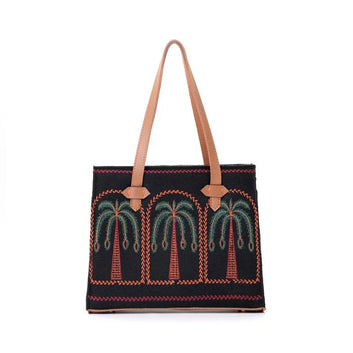 Canvas Multi Tree Embroidery Bag for Women | Artisan Tote | Quill