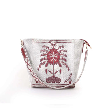 Crafted Canvas Tree Bag for Women | Embroidered Tote | Quill