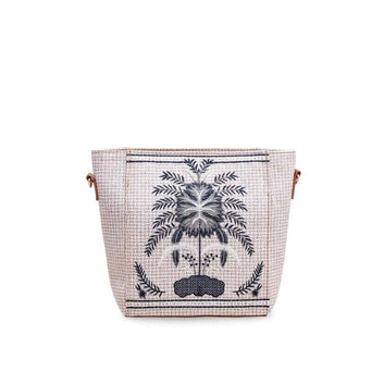 Crafted Canvas Tree Bag for Women | Embroidered Tote | Quill White original product photo