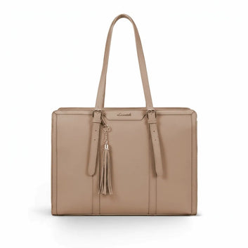 Gold Accent 2 Piece Laptop Tote Bag for Women | PU Leather | Quill