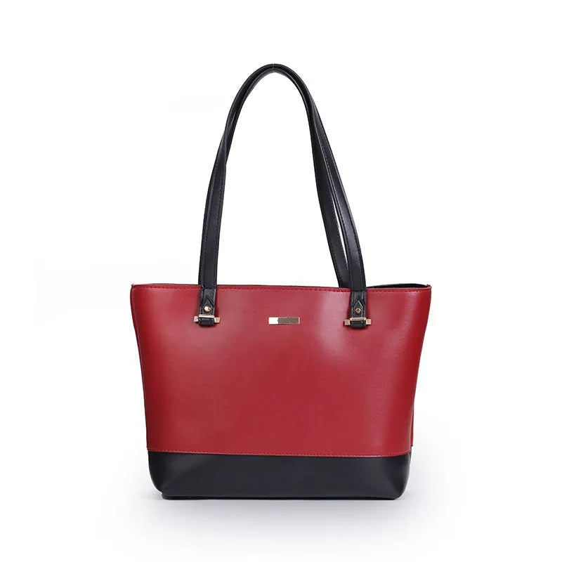 Liza 3 Piece Tote Bag Set for Women | Faux Leather Handbag | Quill Maroon Black original product photo