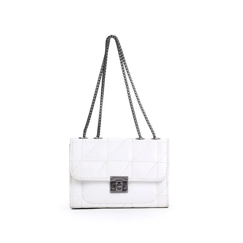 Luxe Quilted Handbag for Women | Chain Strap Shoulder Bag | Quill White original product photo
