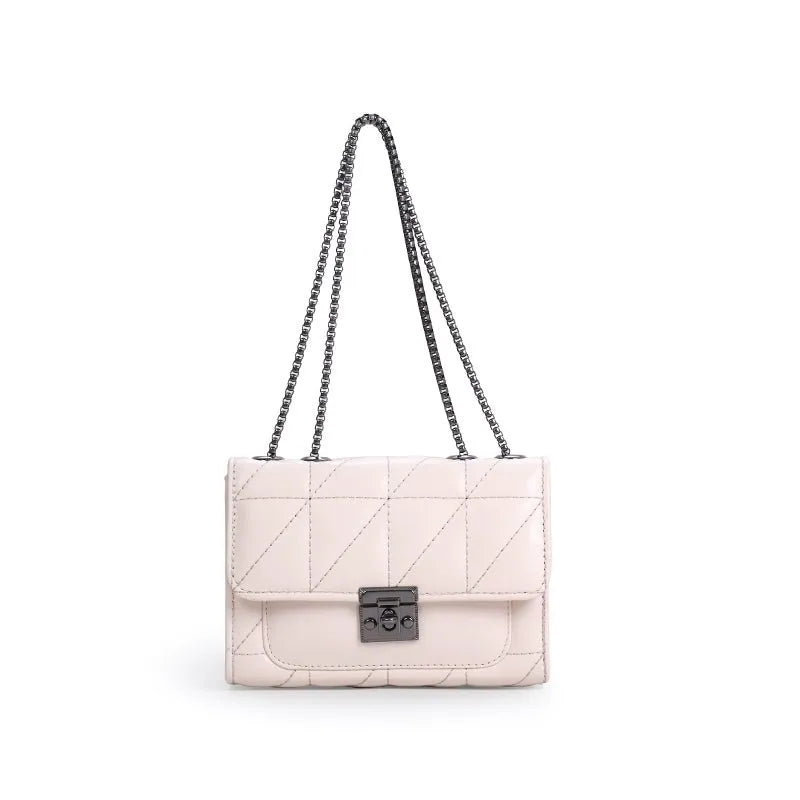 Luxe Quilted Handbag for Women | Chain Strap Shoulder Bag | Quill Beige original product photo