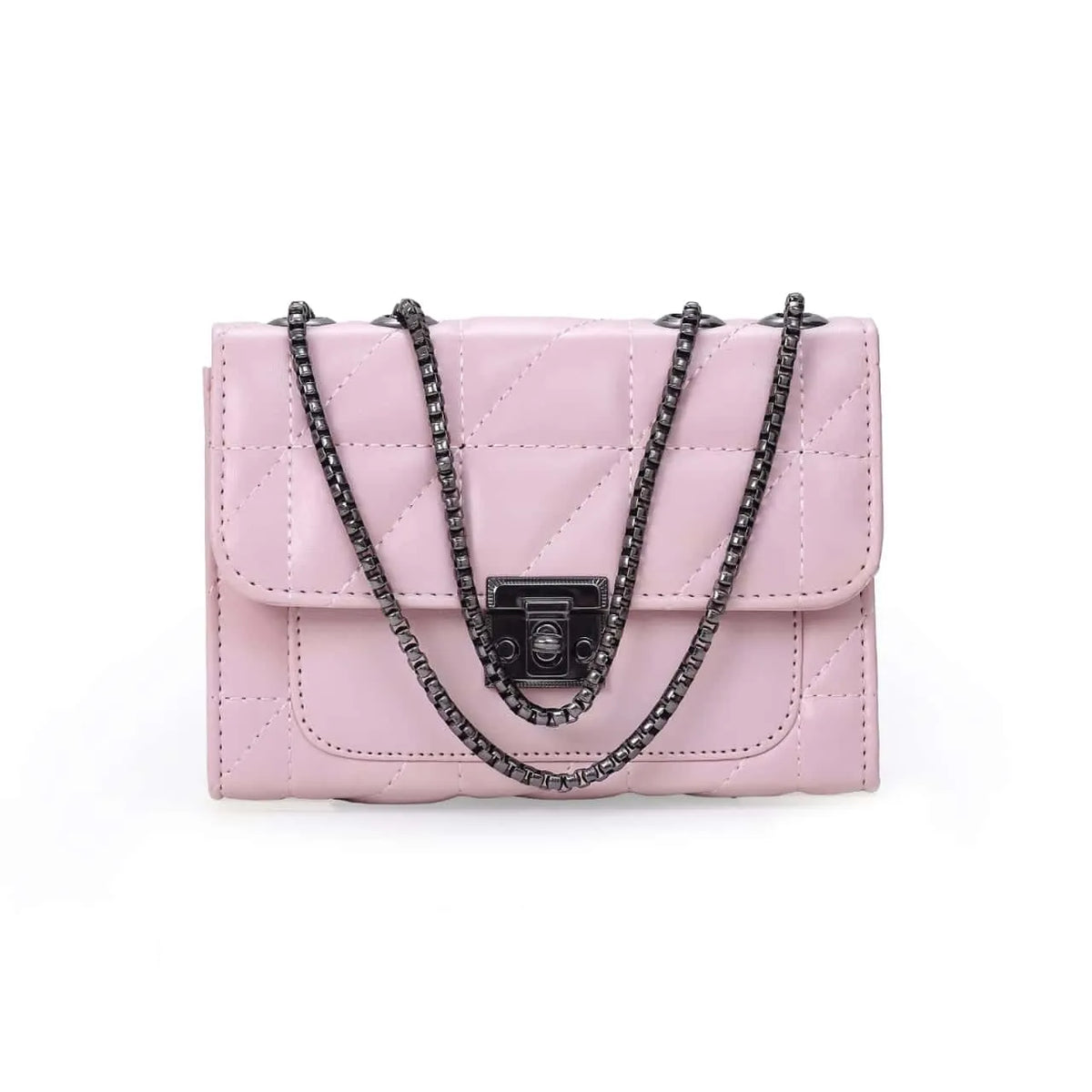 Luxe Quilted Handbag for Women | Chain Strap Shoulder Bag | Quill Pink original product photo