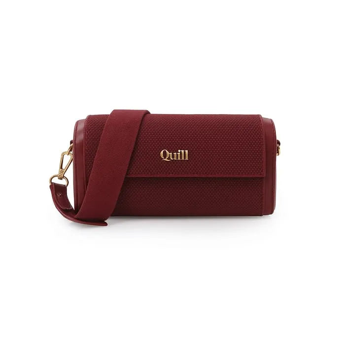 Mini Metallic Chain Crossbody Bag for Women Maroon Red original product photo