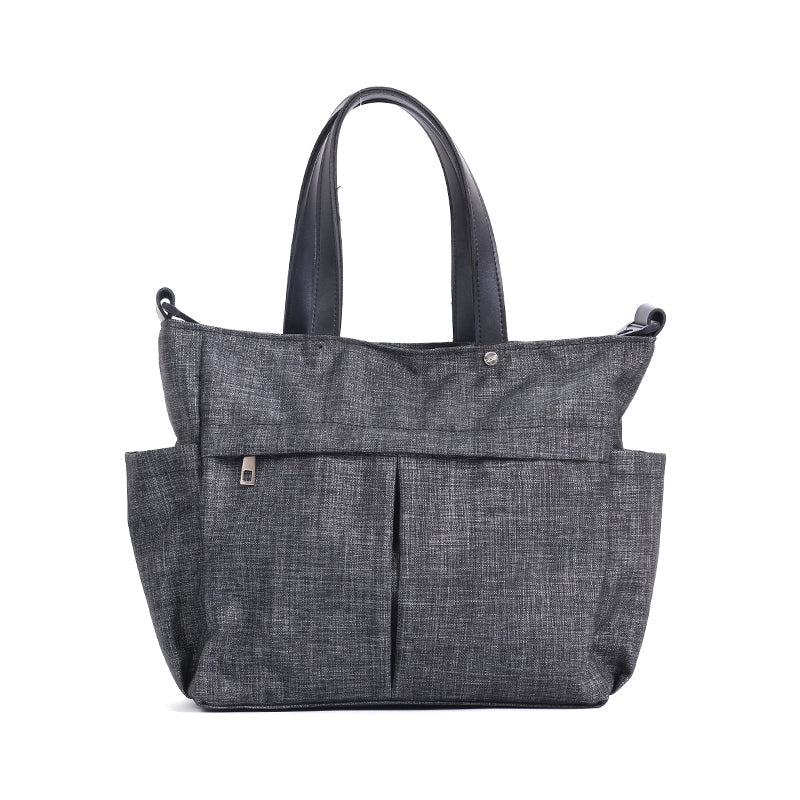 Premium Nylon Tote Bag for Women — Lightweight Everyday Handbag Grey Black original product photo