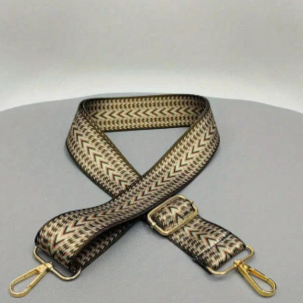 Geometric Pattern Nylon Strap - Quill