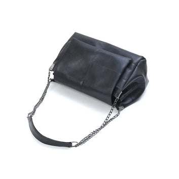 Retro Chain Shoulder Bag for Women — Faux Leather Crossbody Purse
