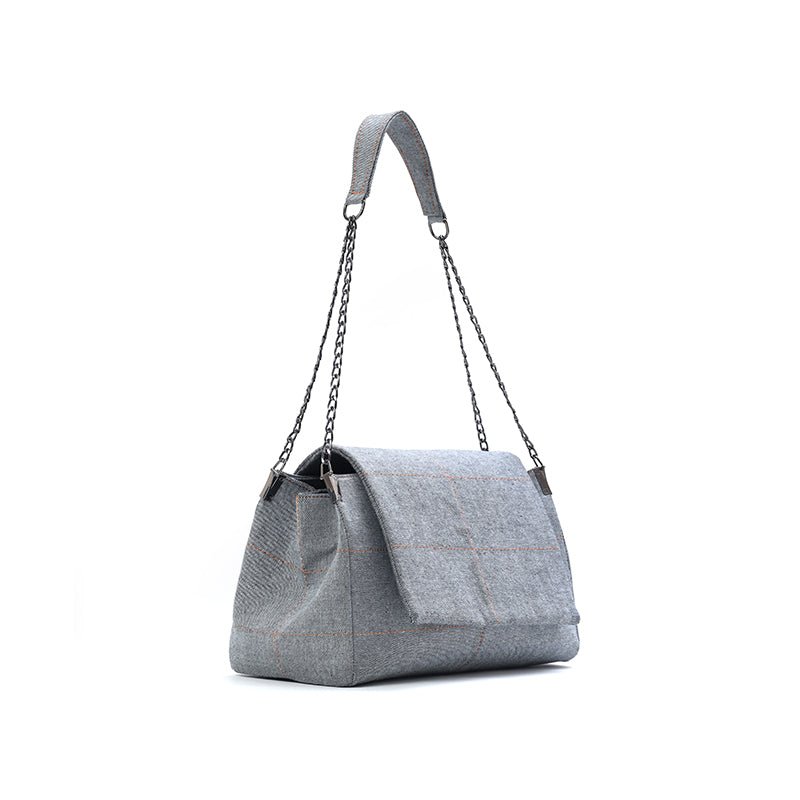 Retro Chain Shoulder Bag for Women — Faux Leather Crossbody Purse - Quill