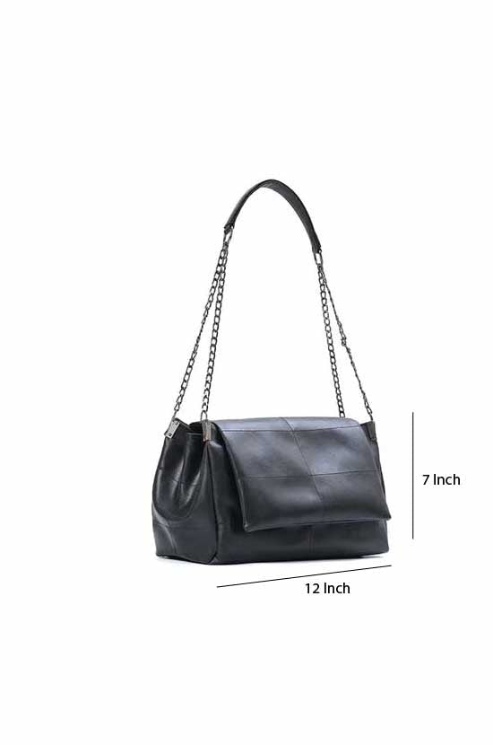 Retro Chain Shoulder Bag for Women — Faux Leather Crossbody Purse - Quill
