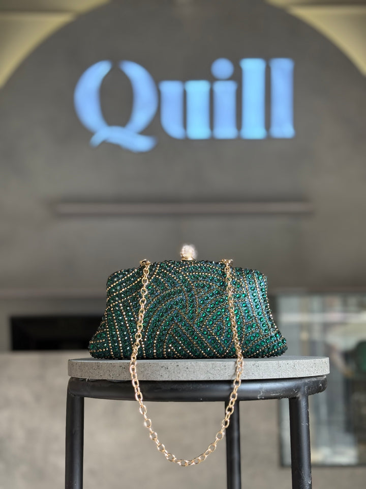 Rhinestone Clutch - Quill