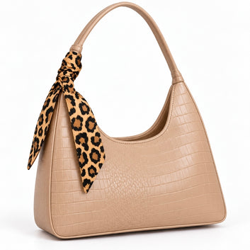 Croco Bag Tie Shoulder Bag