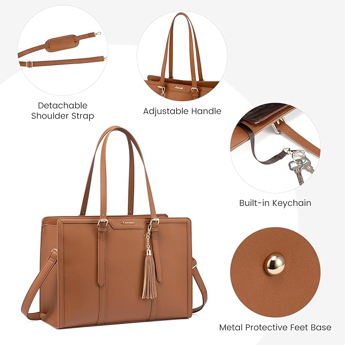 Gold Accent 2 pcs Tote Bag - Fits Two Laptops and more