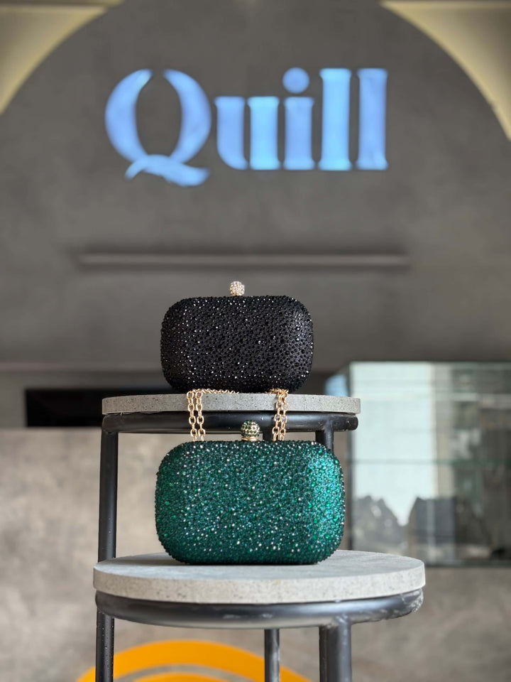 Emerald Water Diamond Clutch - Quill
