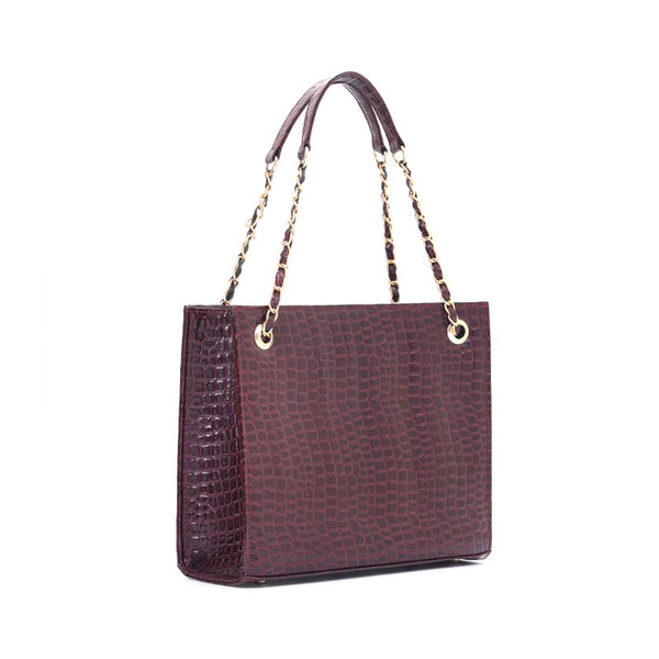 Crocodile Rectangle Shoulder Bag