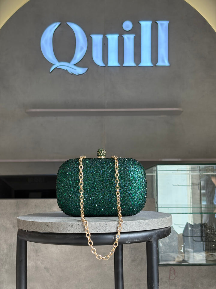 Emerald Water Diamond Clutch - Quill