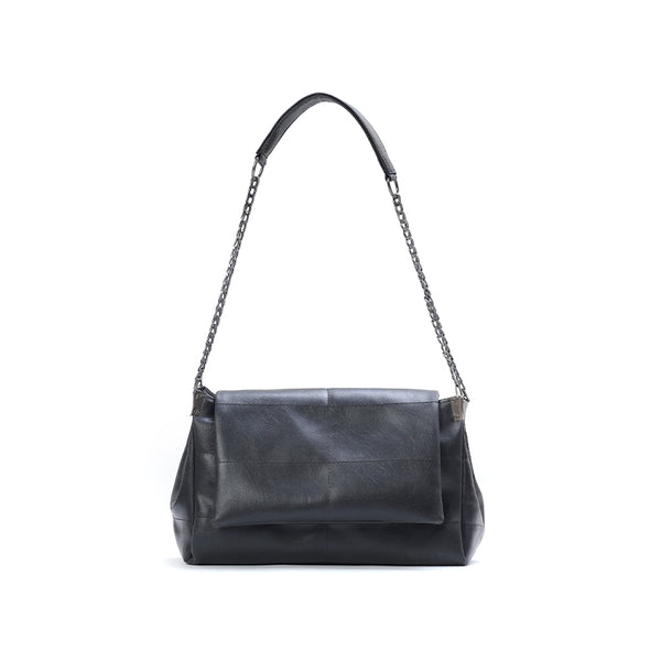 Retro Chain Shoulder Bag for Women — Faux Leather Crossbody Purse