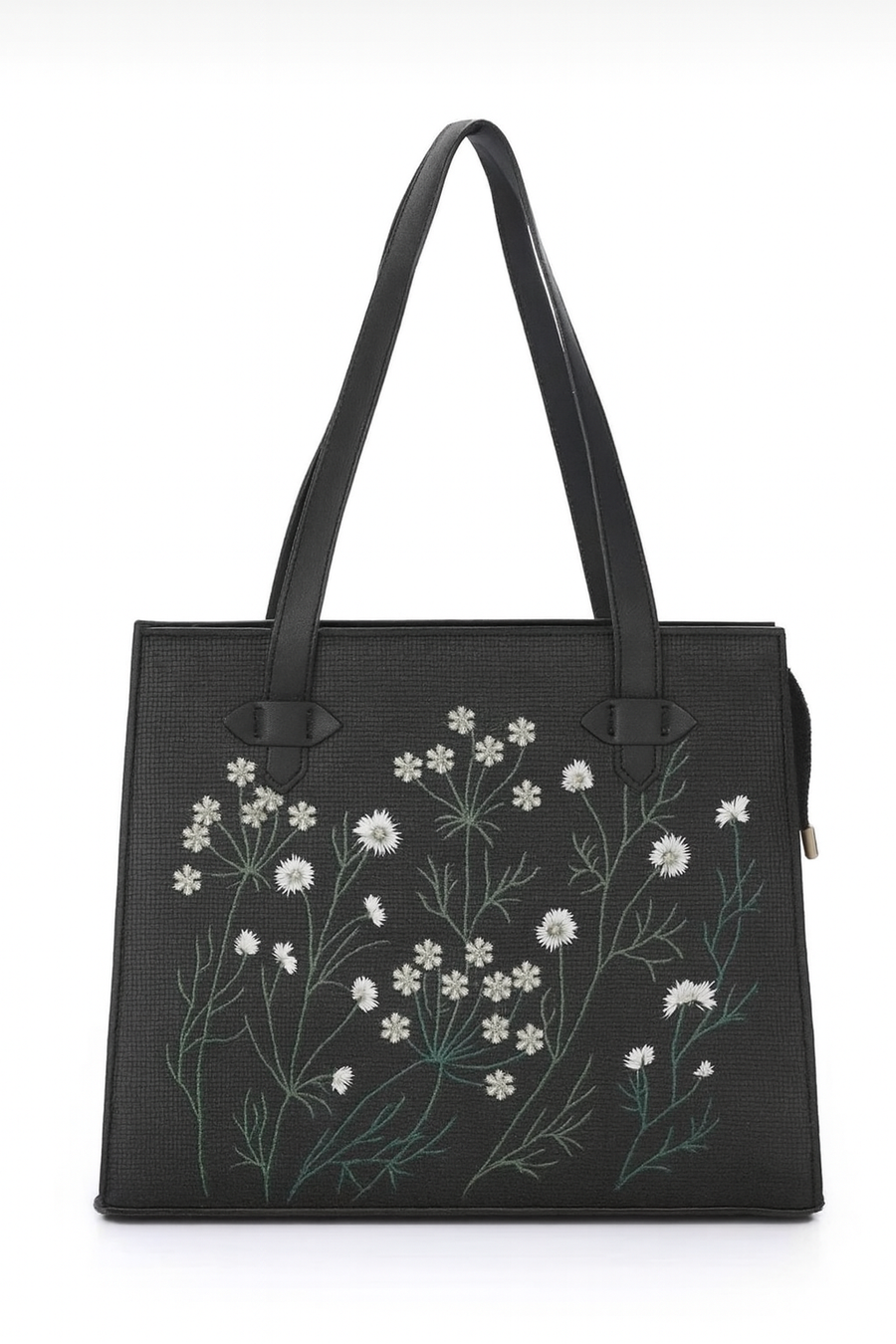 Whispering Leaves Embroidered Canvas Tote Bag for Women