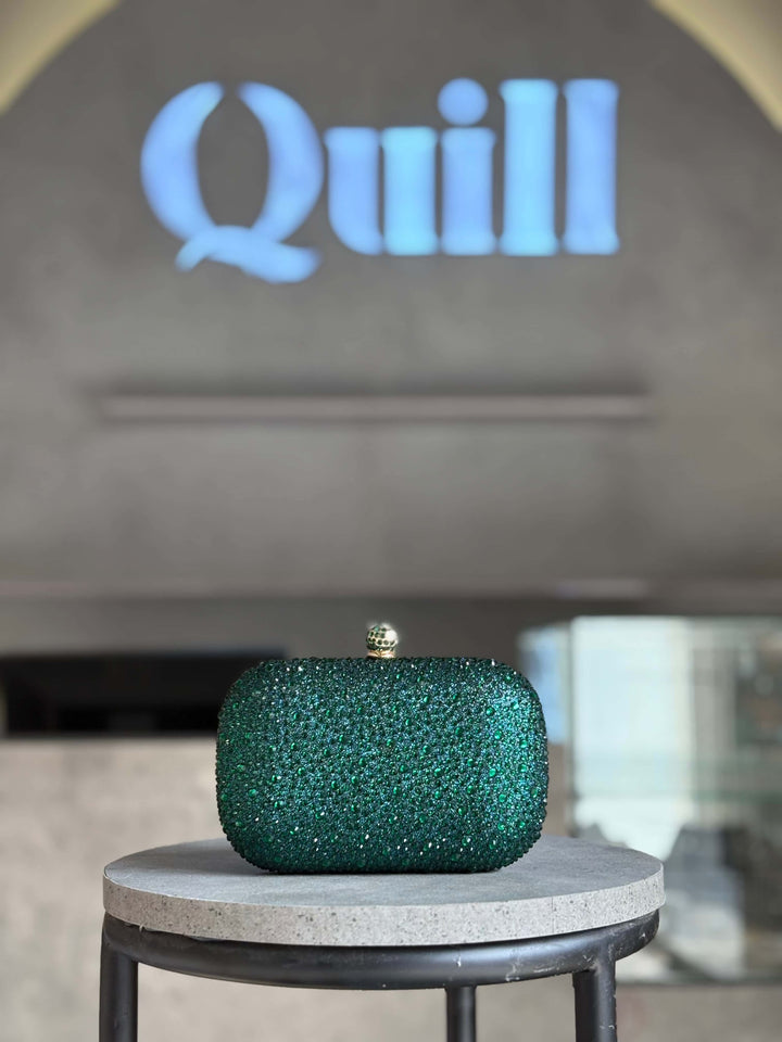 Emerald Water Diamond Clutch - Quill