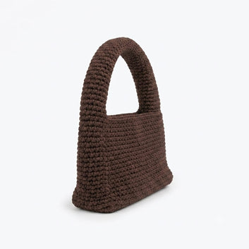 Chunky Crochet Top-Handle Shoulder Bag