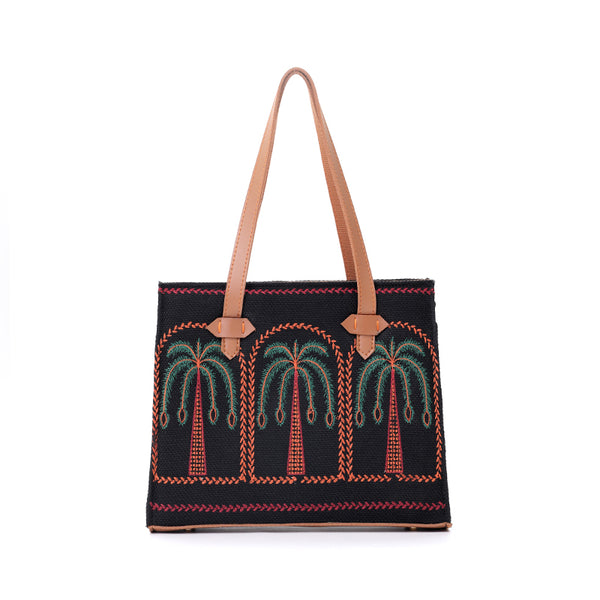 Canvas Multi Tree Embroidery Bag