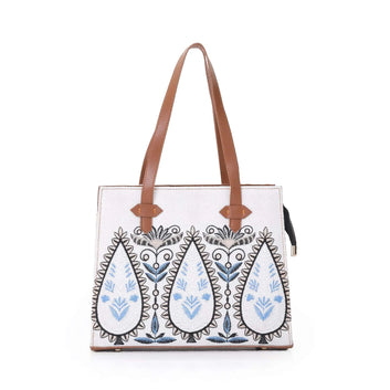 Sea Siren Water Drop Embroidery Shoulder Bag for Women