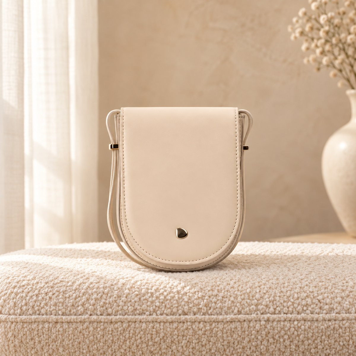 Crossbody Bag for Women | Everyday Shoulder Bag Pakistan | Quill Fawn in a cozy cream setting