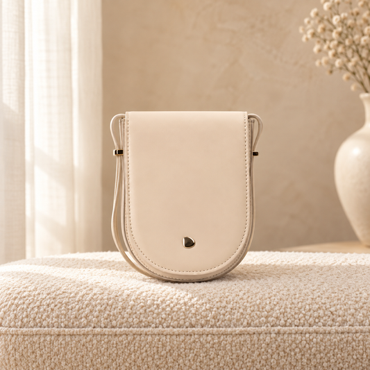 Crossbody Bag for Women | Everyday Shoulder Bag Pakistan | Quill Fawn in a cozy cream setting