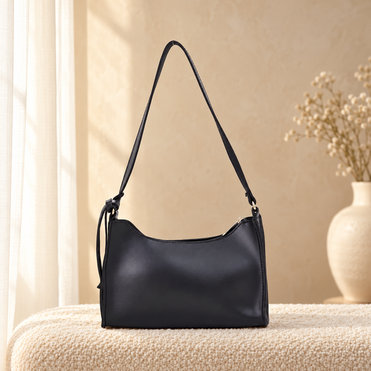 Liza Hand Bag for Women | Structured Everyday Handbag | Quill Black in a cozy cream setting