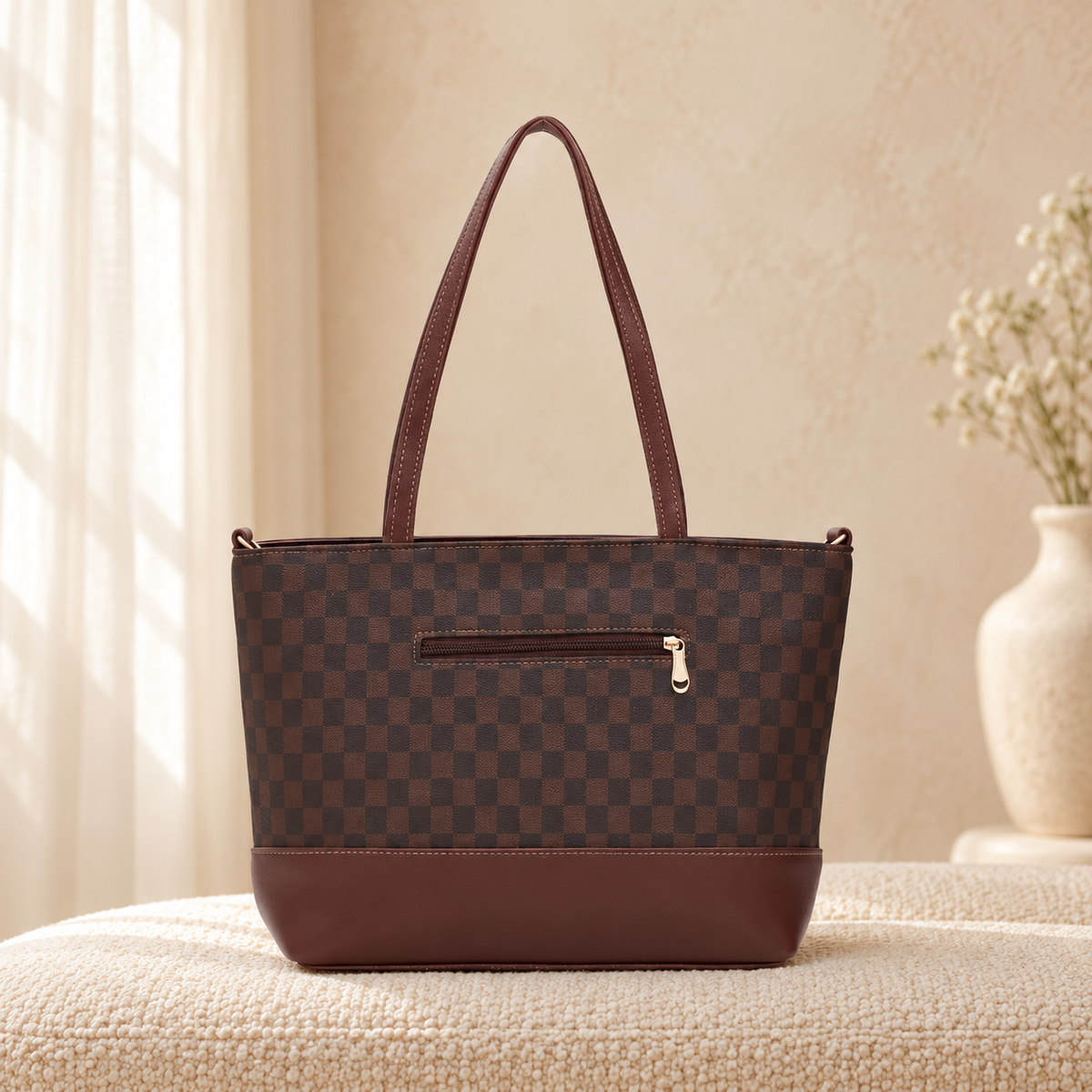 Check Liza Tote Bag for Women | Structured Handbag | Quill – Brown, cozy catalog image