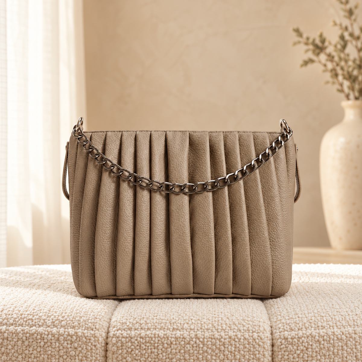 Shadow Bag for Women | Structured Handbag Pakistan | Quill in cozy cream setting