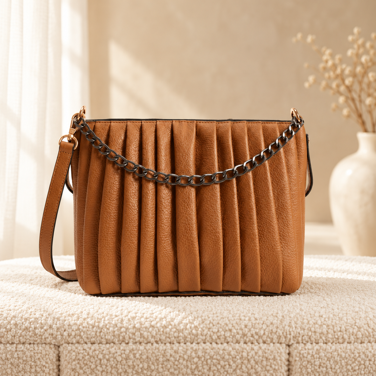 Shadow Bag for Women | Structured Handbag Pakistan | Quill — Camel