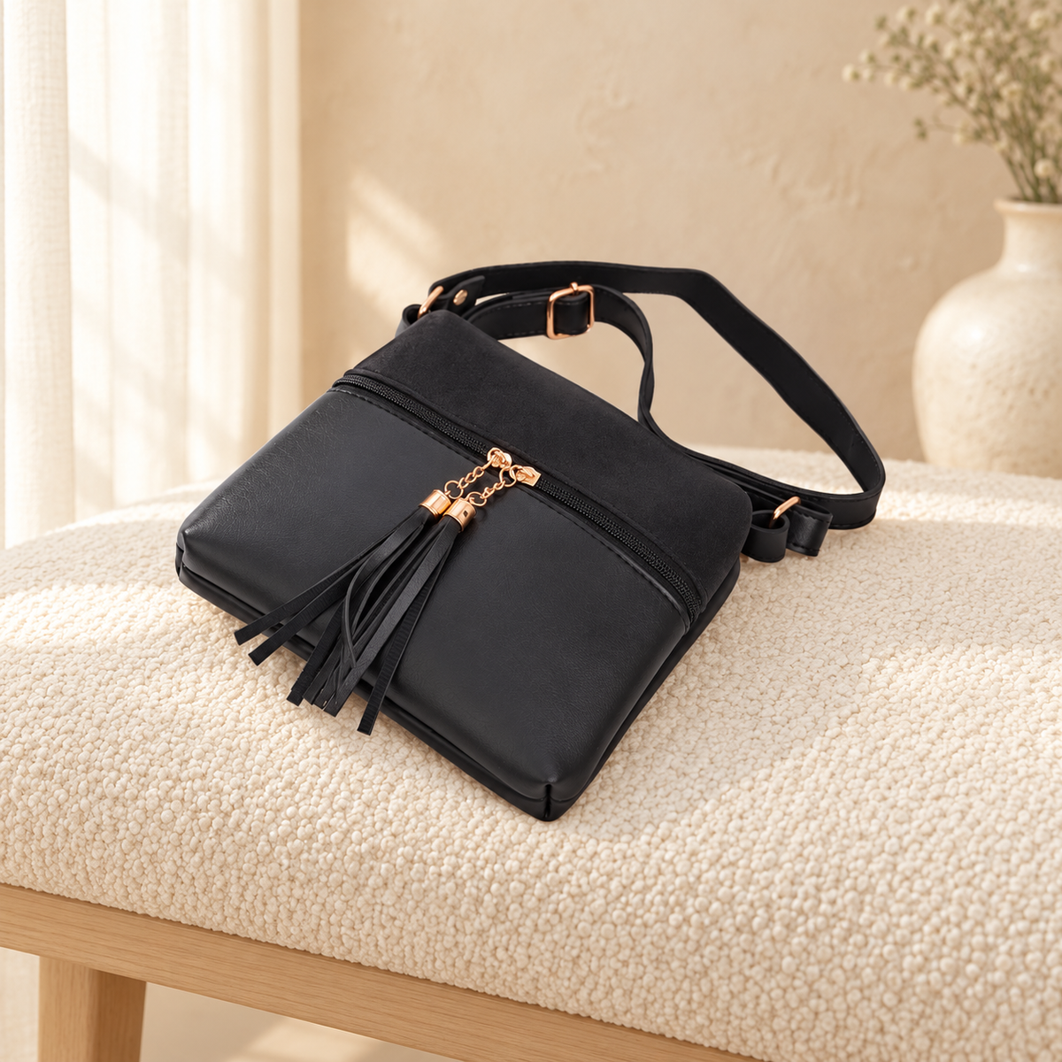 Nova Crossbody Bag for Women | Compact Handbag Pakistan | Quill – Black, cozy catalog image