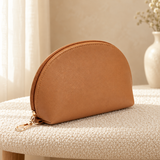 Cosmetic Pouch - Buy 1 get 1 free — Tan in cozy cream setting