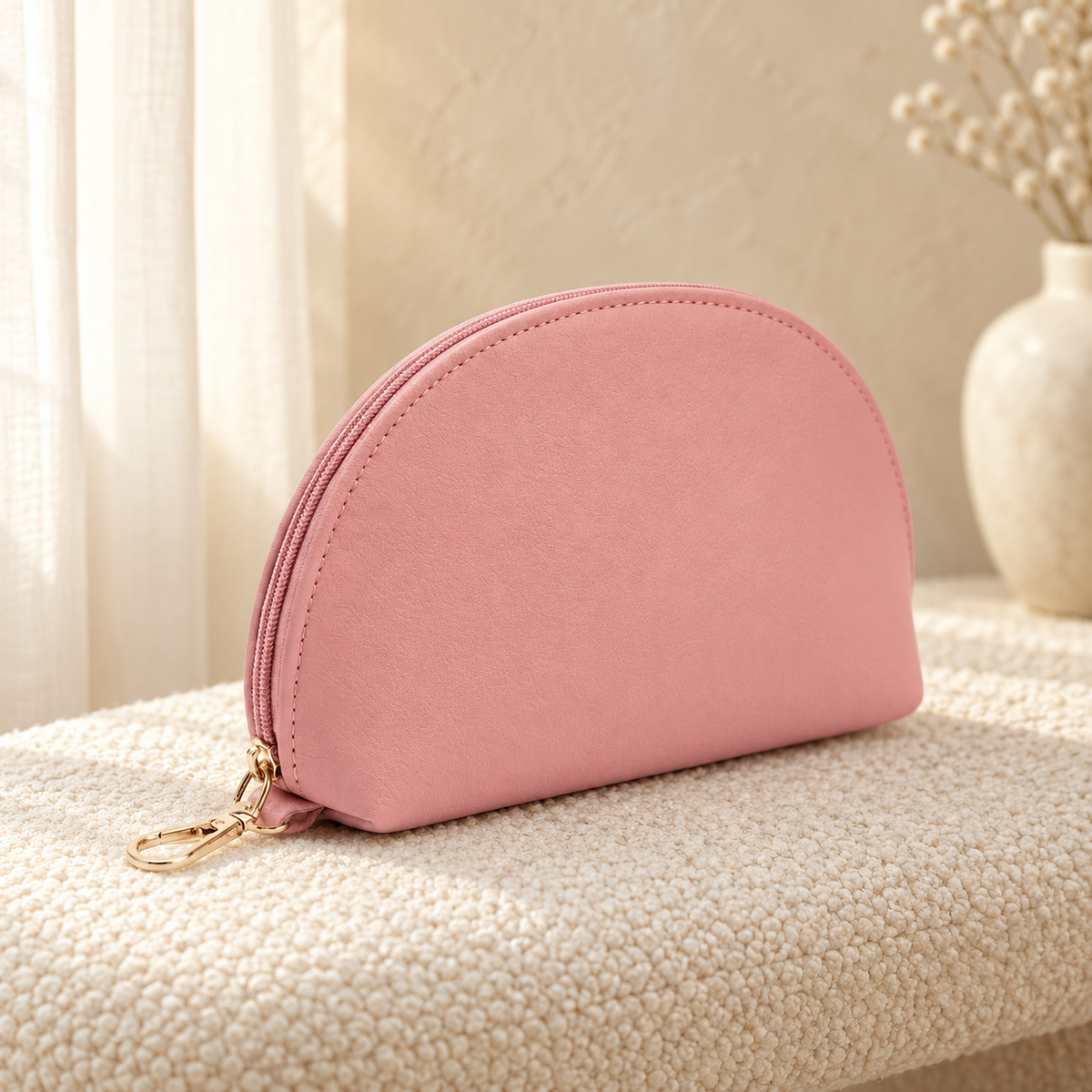 Pink original product in cozy cream setting