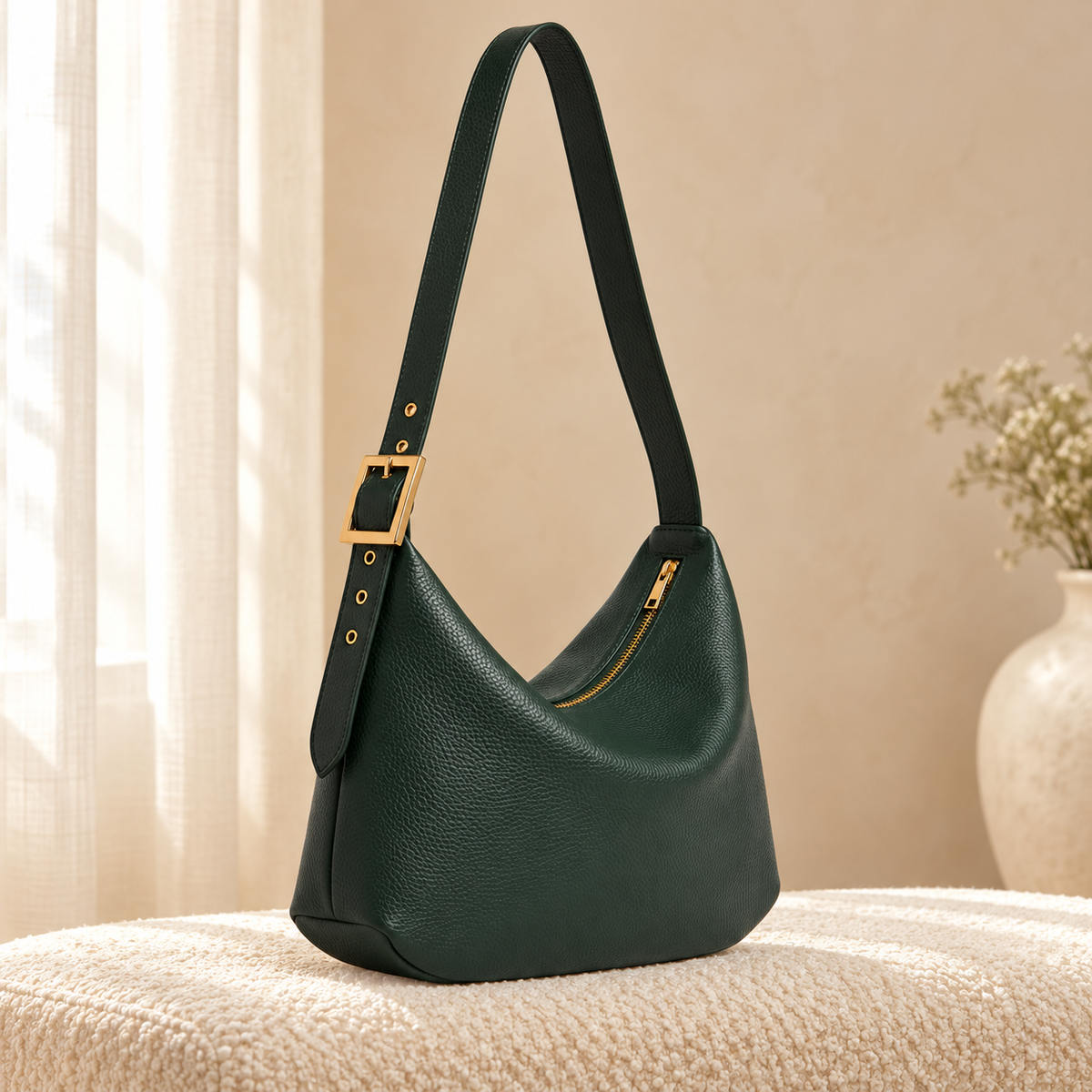 Vintage Tote Shoulder Bag – Dark Green, cozy catalog image