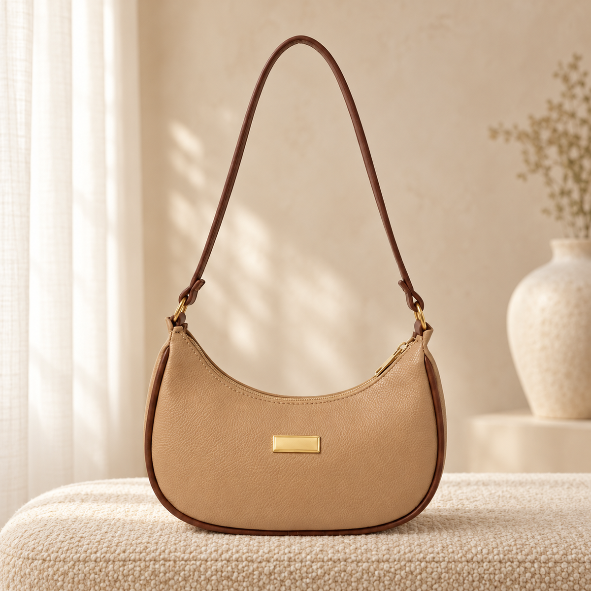 Beige bag in cozy cream setting