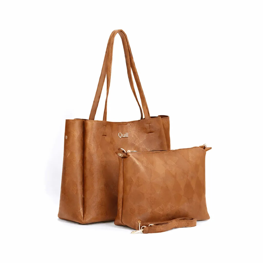 ZigZag Textured 2 Piece Tote Bag Set for Women | Handbag | Quill original product photo